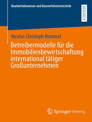cover image of Betreibermodelle für die Immobilienbewirtschaftung international tätiger Großunternehmen